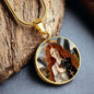 Affenpinscher and Angel Necklace, Renaissance Monkey Dog Pendant with Engraving Option, Custom Dog Jewelry