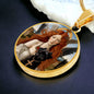 Affenpinscher and Angel Necklace, Renaissance Monkey Dog Pendant with Engraving Option, Custom Dog Jewelry