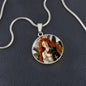 Affenpinscher and Angel Necklace, Renaissance Monkey Dog Pendant with Engraving Option, Custom Dog Jewelry