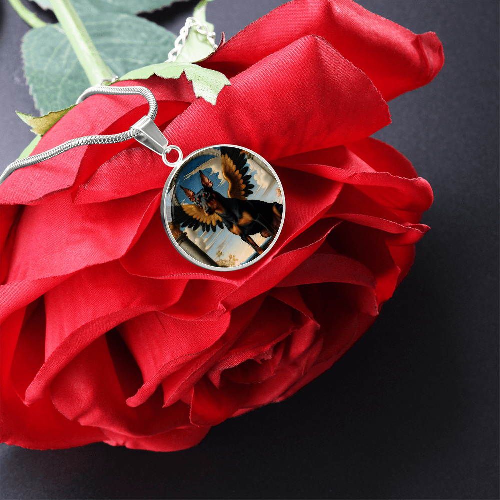 Manchester Terrier Necklace Dog Angel Pendant