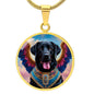 Black Labrador Retriever Necklace Angel, Personalized with Engrave Option, Christmas Dog Gifts, Black Lab Dog Pendant, Custom Dog Memorial Jewelry