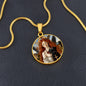Affenpinscher and Angel Necklace, Renaissance Monkey Dog Pendant with Engraving Option, Custom Dog Jewelry