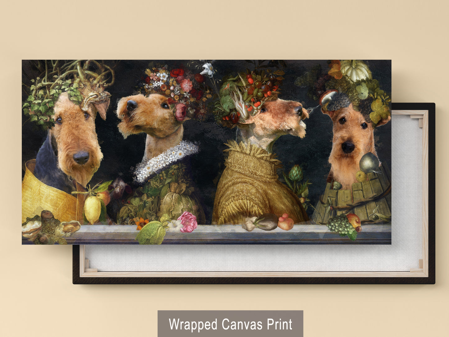 Airedale Terrier Four Seasons Arcimboldo Renaissance Dog Painting
