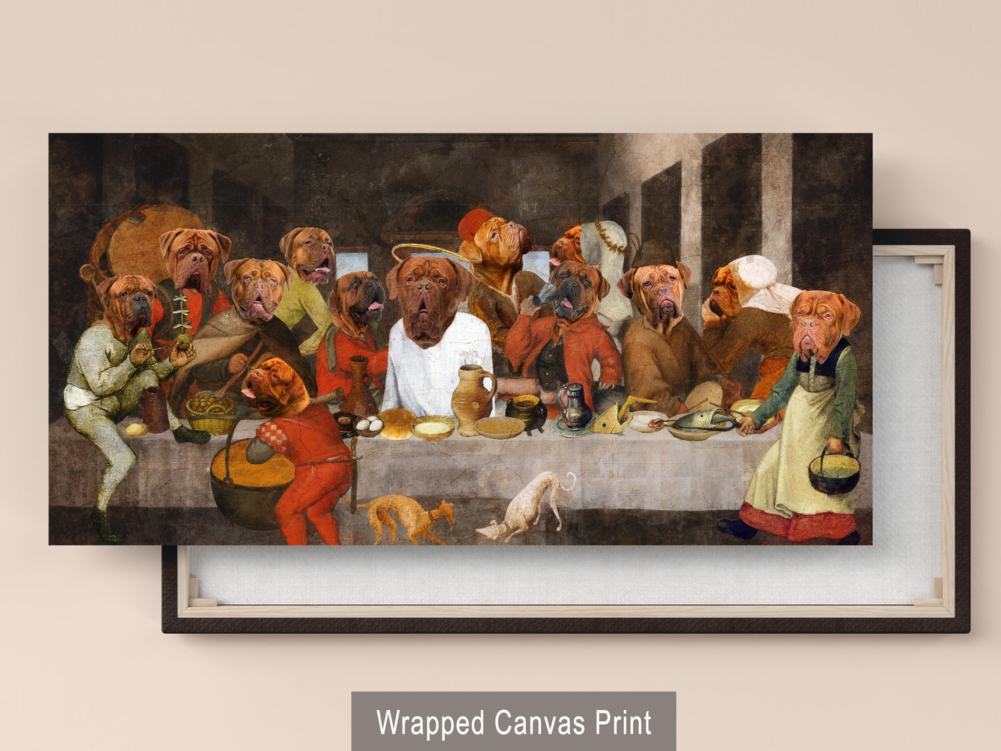 Dogue de Bordeaux Last Supper Renaissance Dog Painting