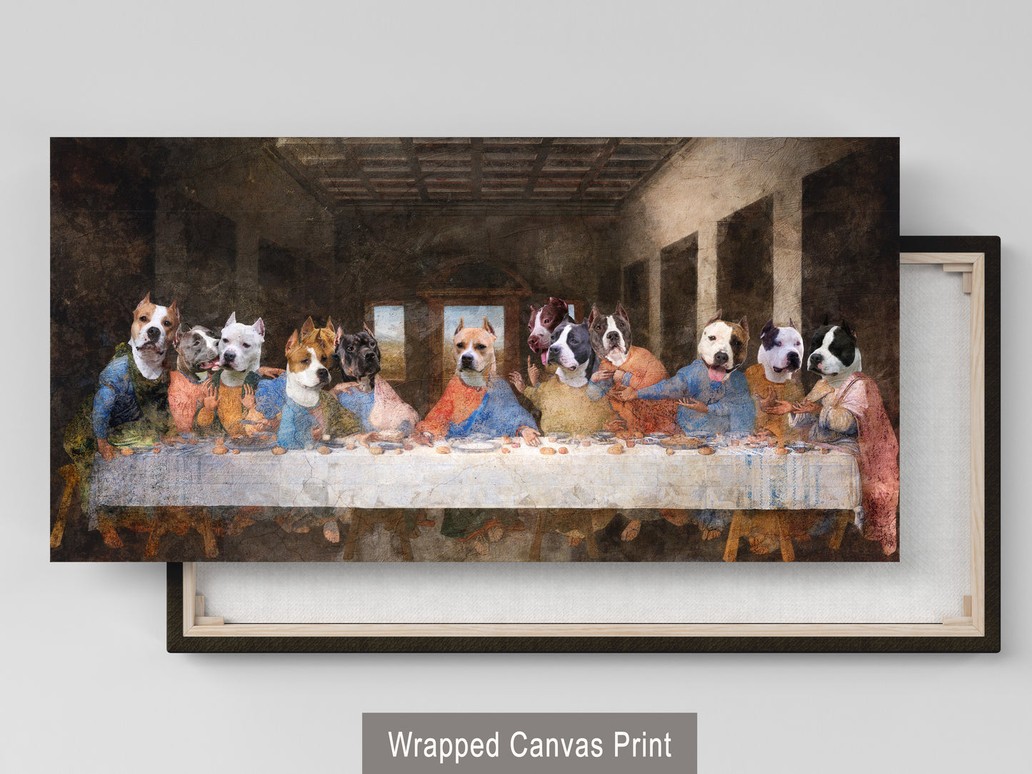 American Staffordshire Terrier Last Supper Renaissance Dog