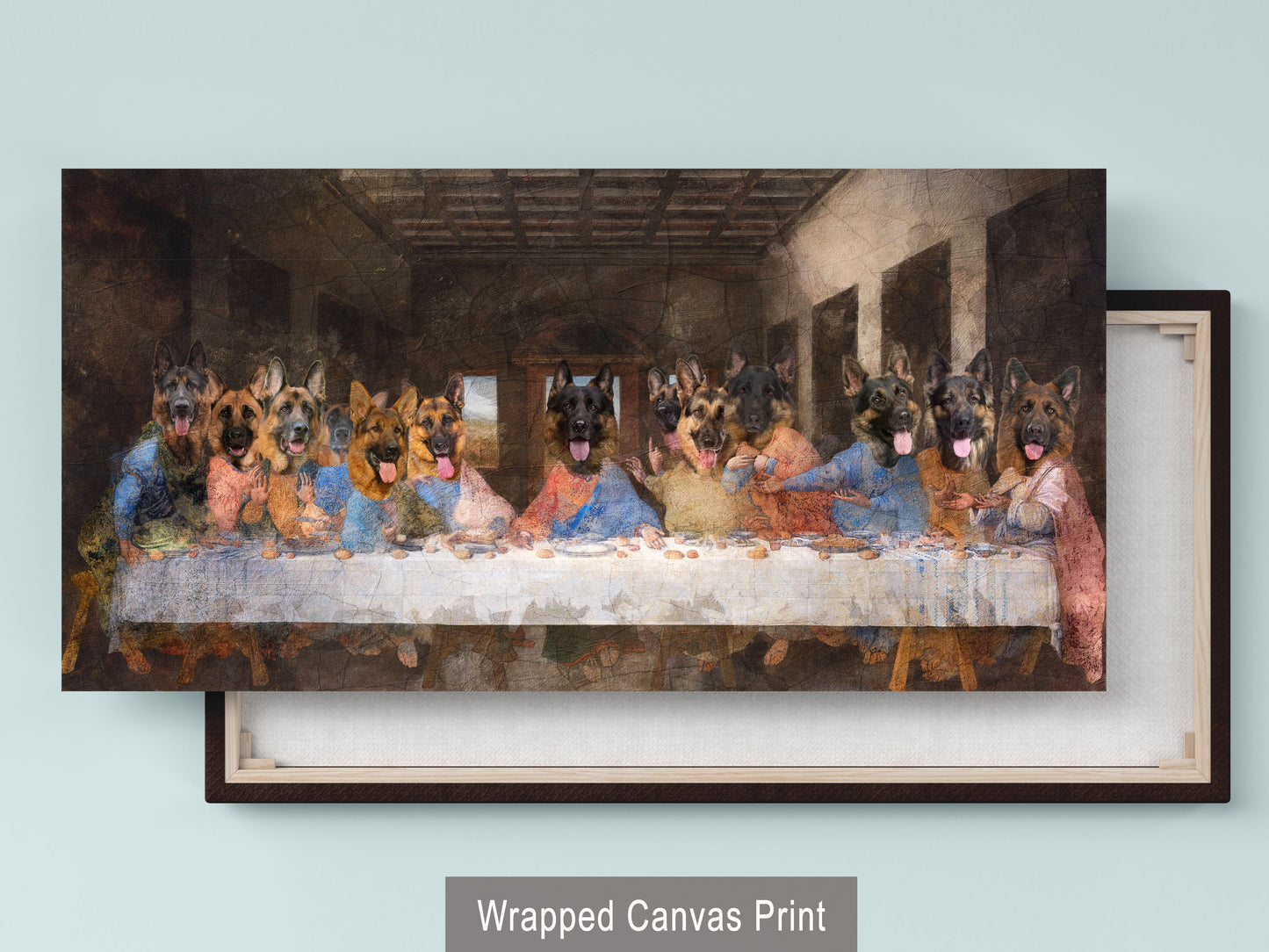 German Shepherd Last Supper Renaissance Dog Painting
