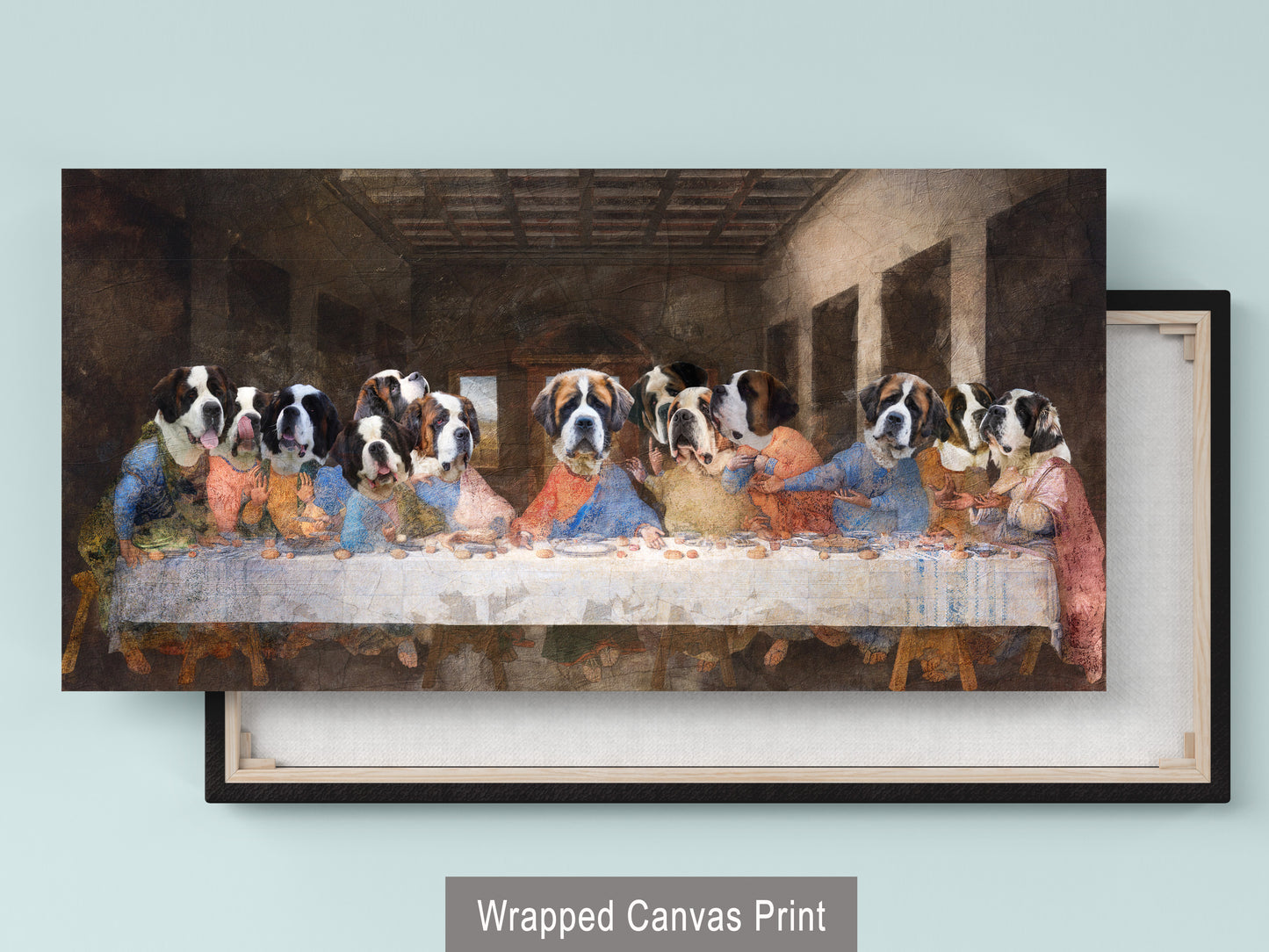 St Bernard Last Supper Renaissance Dog Painting