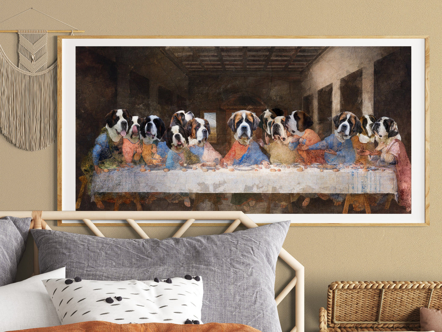 St Bernard Last Supper Renaissance Dog Painting