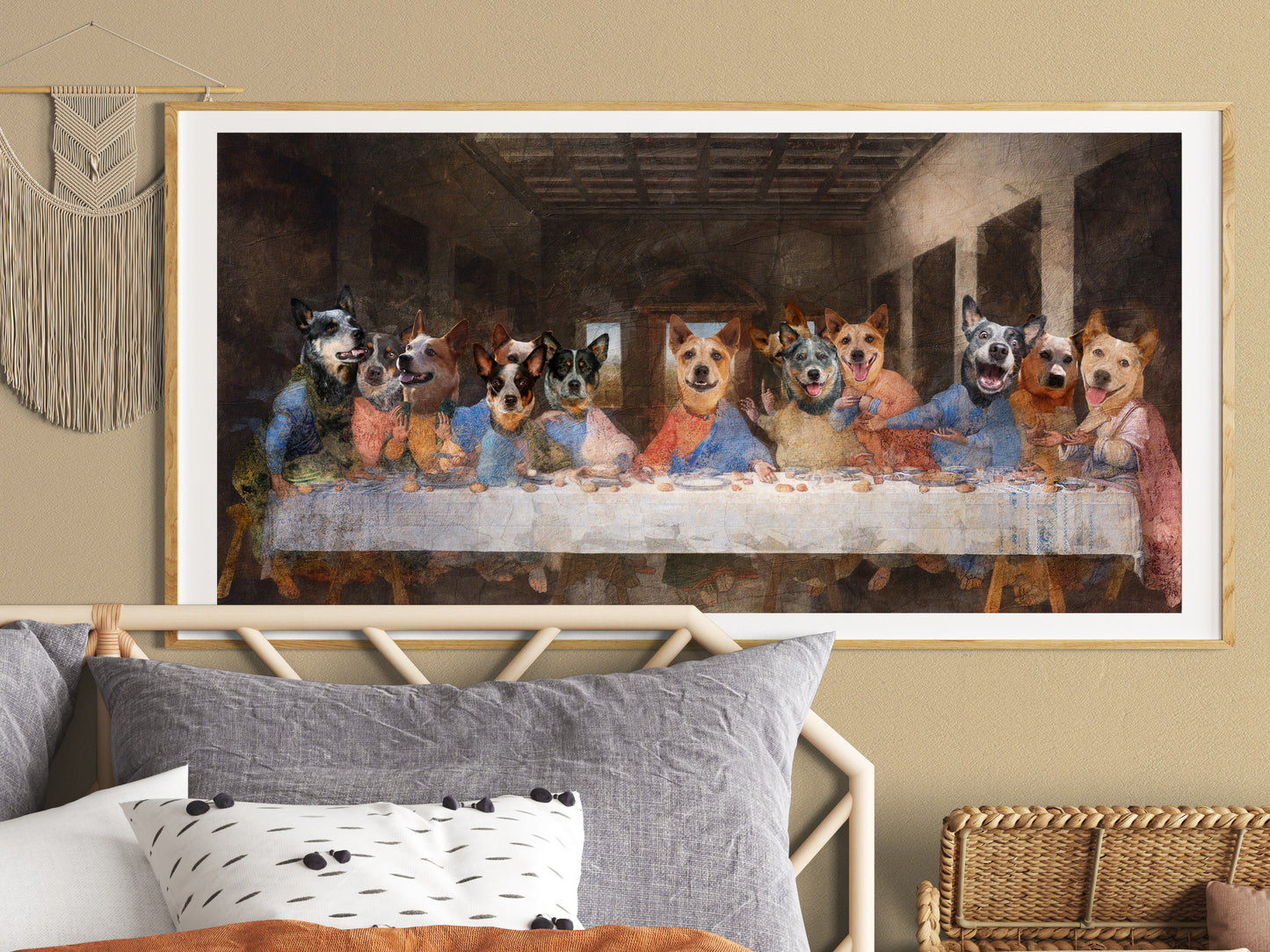 Australian Cattle Dog Last Supper Renaissance Dog Painting