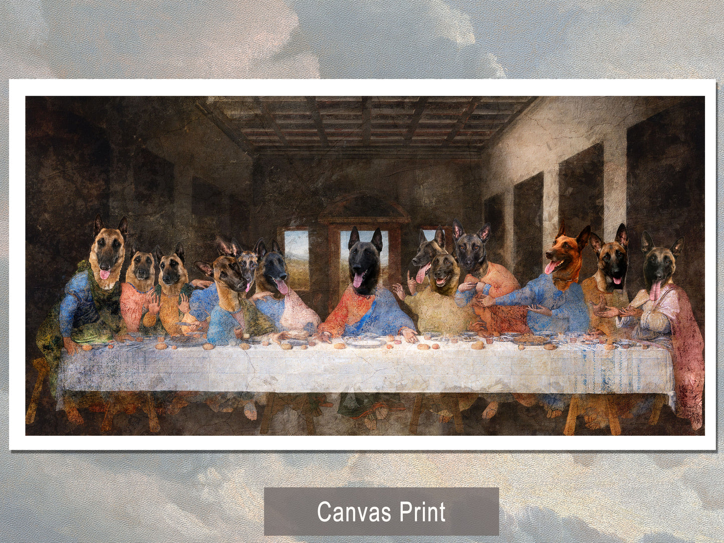 Belgian Malinois Last Supper Renaissance Masterpiece Dog
