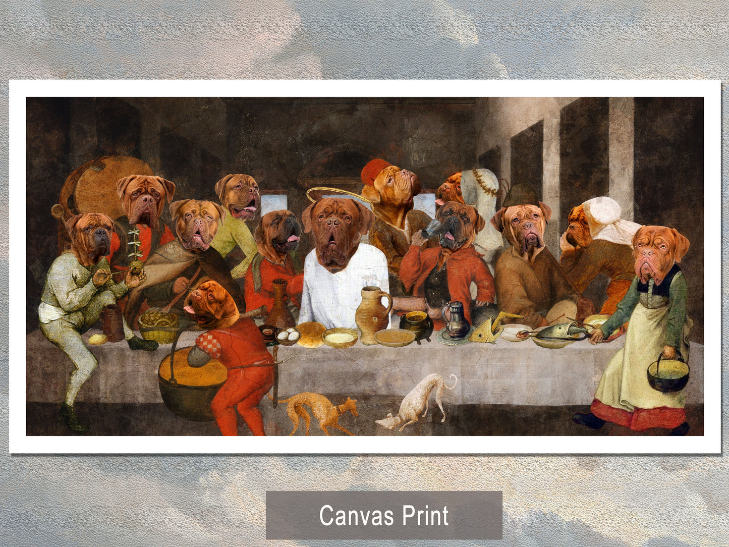 Dogue de Bordeaux Last Supper Renaissance Dog Painting