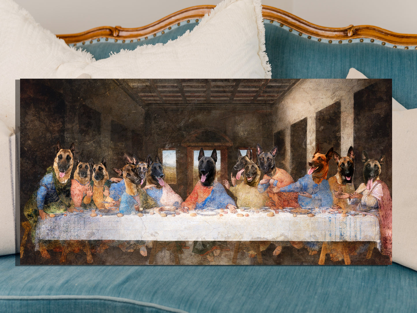 Belgian Malinois Last Supper Renaissance Masterpiece Dog