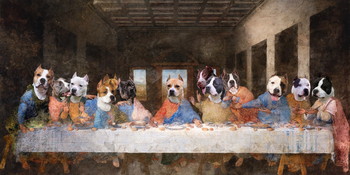 American Staffordshire Terrier Last Supper Renaissance Dog