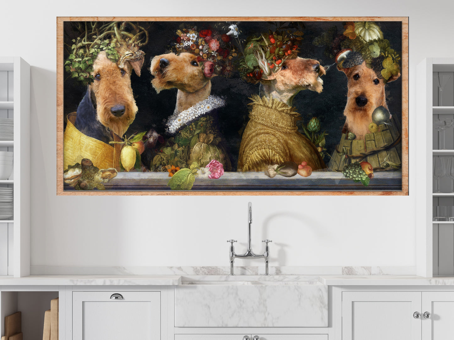 Airedale Terrier Four Seasons Arcimboldo Renaissance Dog Painting