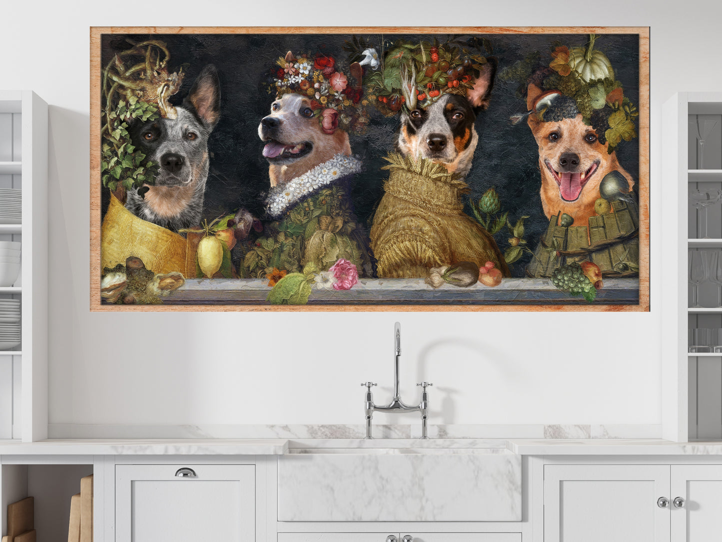 Australian Cattle Dog Four Seasons Arcimboldo Renaissance Dog Painting