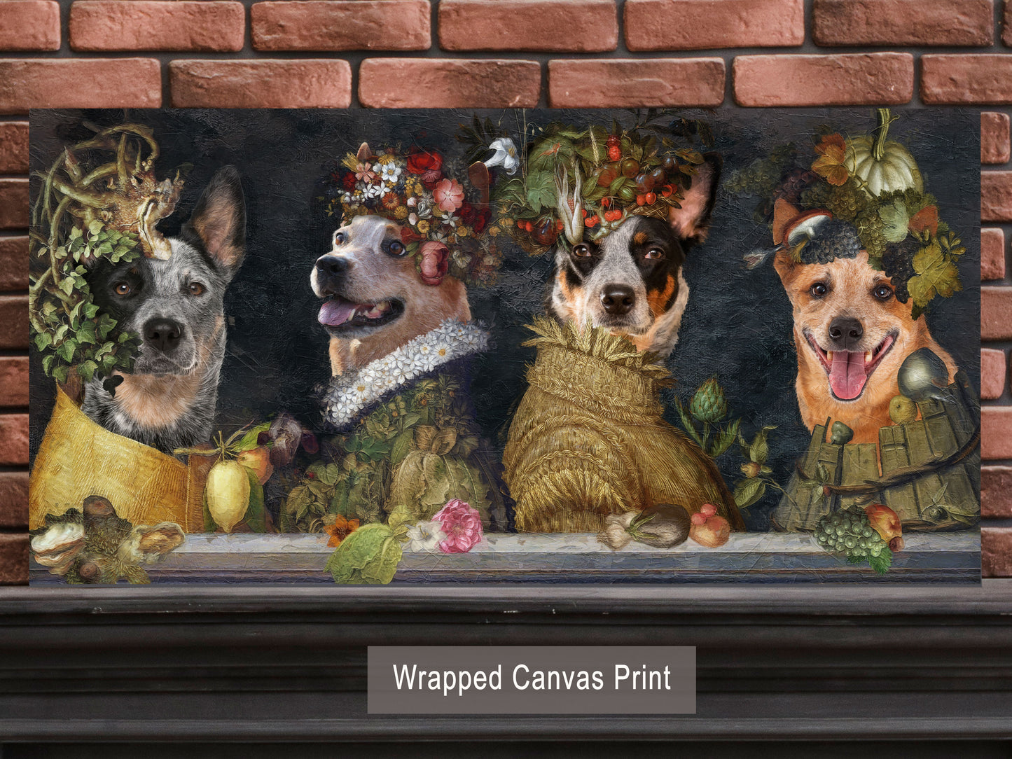 Australian Cattle Dog Four Seasons Arcimboldo Renaissance Dog Painting