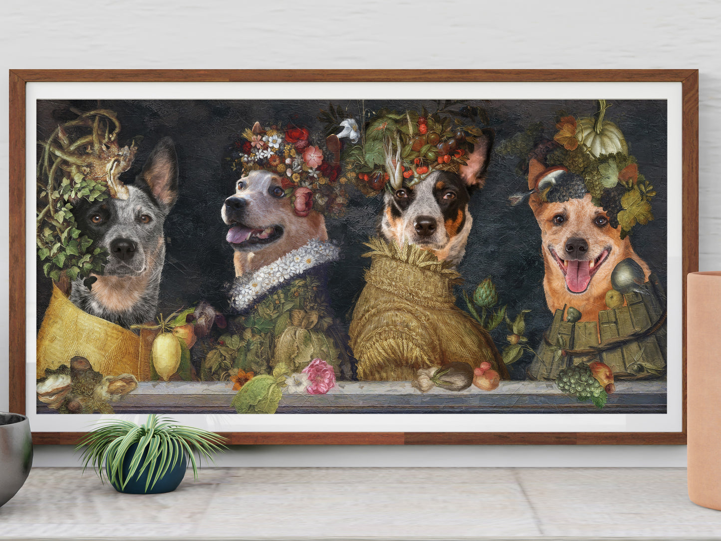 Australian Cattle Dog Four Seasons Arcimboldo Renaissance Dog Painting