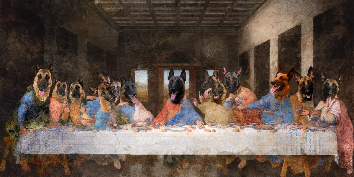 Belgian Malinois Last Supper Renaissance Masterpiece Dog