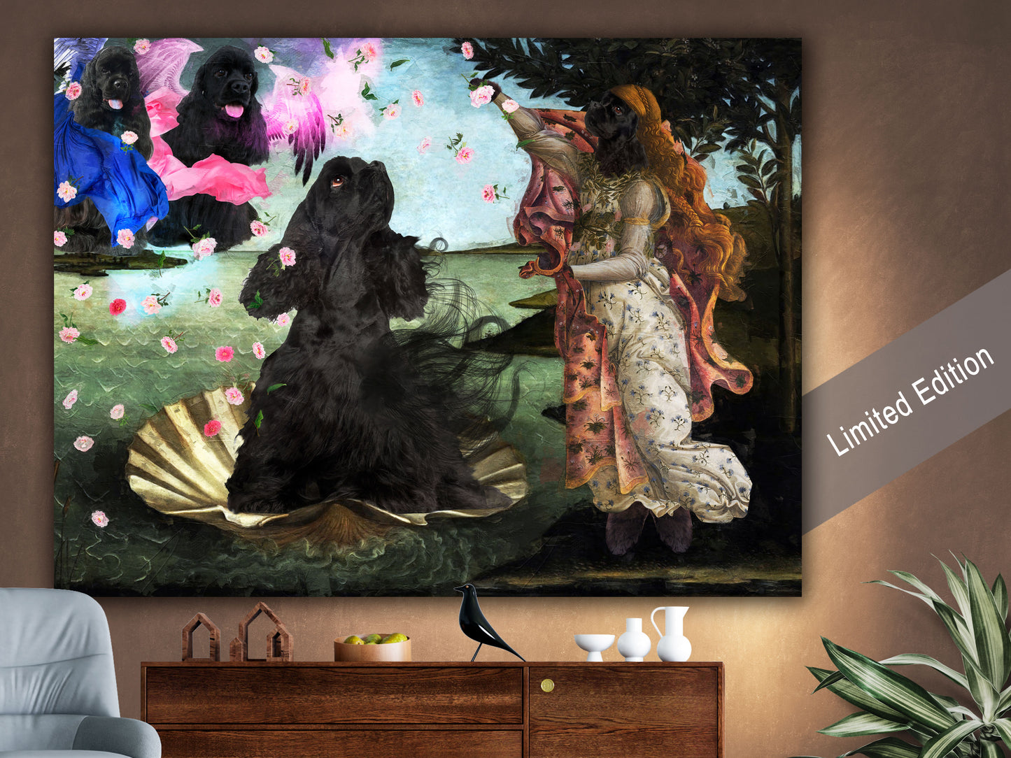 Black Cocker Spaniel The birth of Venus
