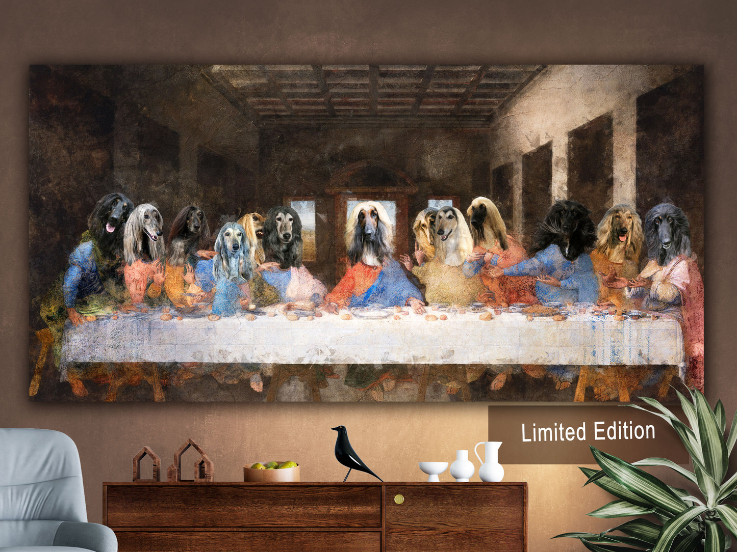 Afghan Hound Last Supper Renaissance Dog Painting