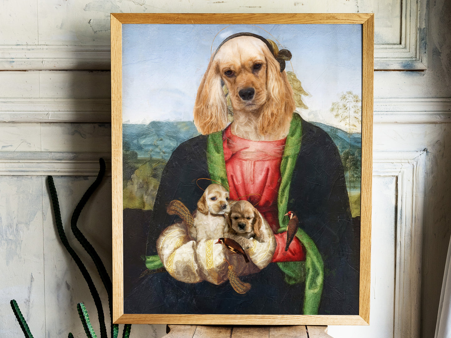 Red Madonna American Cocker Spaniel and Puppies
