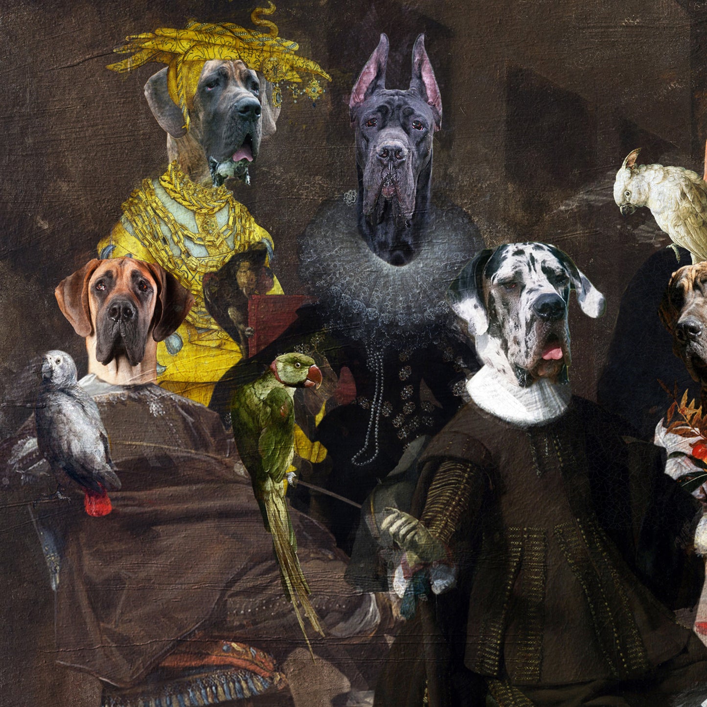 Great Dane Last Supper Renaissance Dog Painting
