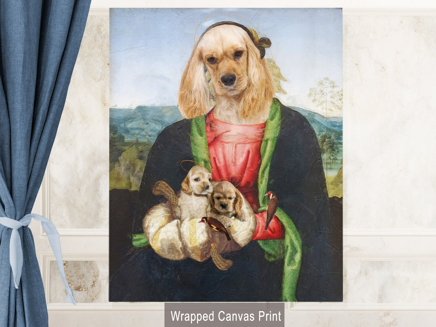 Red Madonna American Cocker Spaniel and Puppies