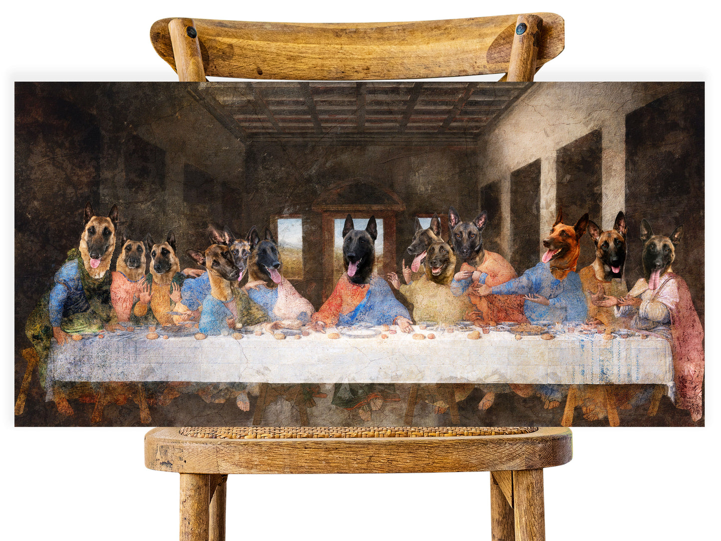 Belgian Malinois Last Supper Renaissance Masterpiece Dog