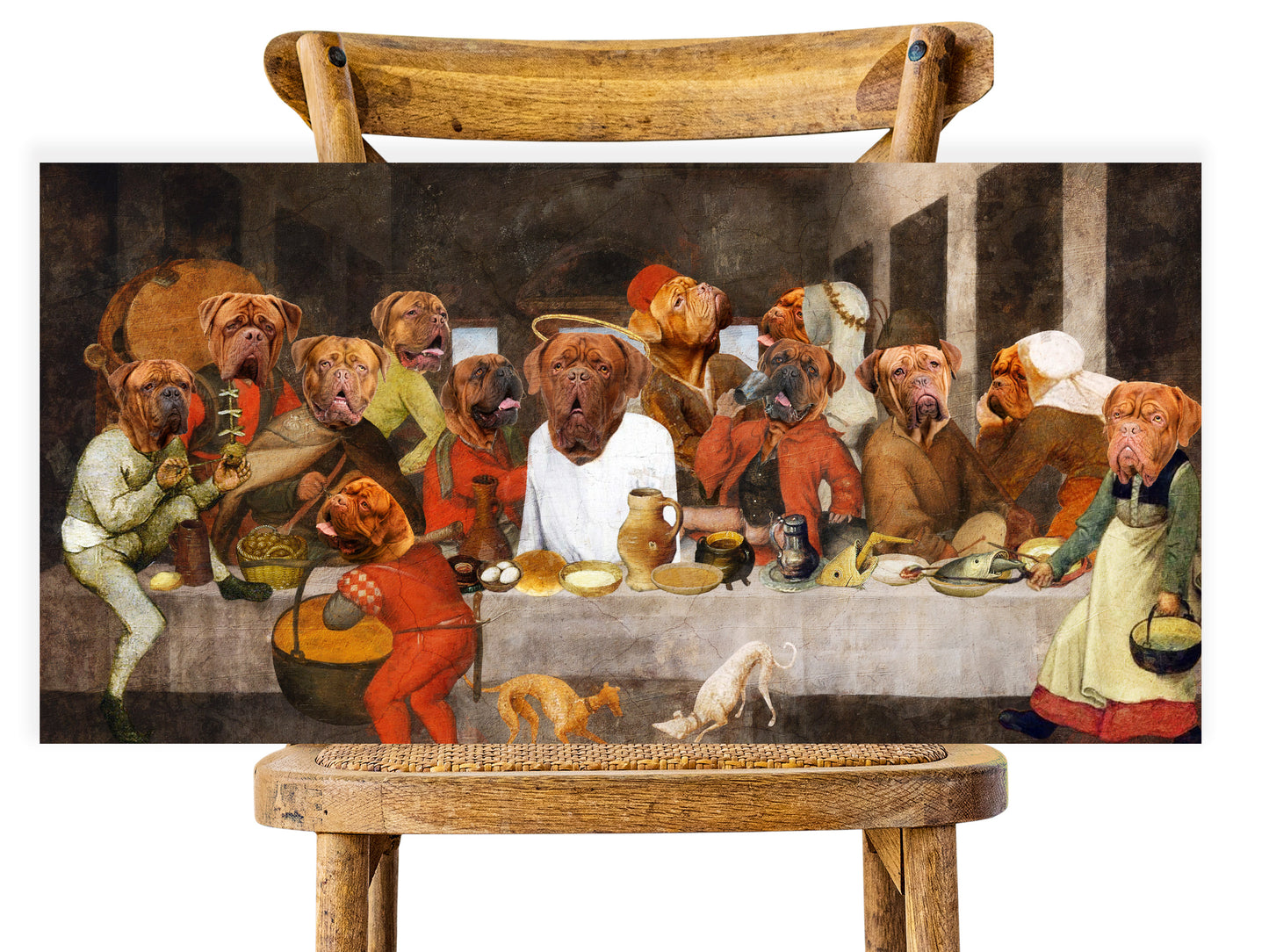 Dogue de Bordeaux Last Supper Renaissance Dog Painting