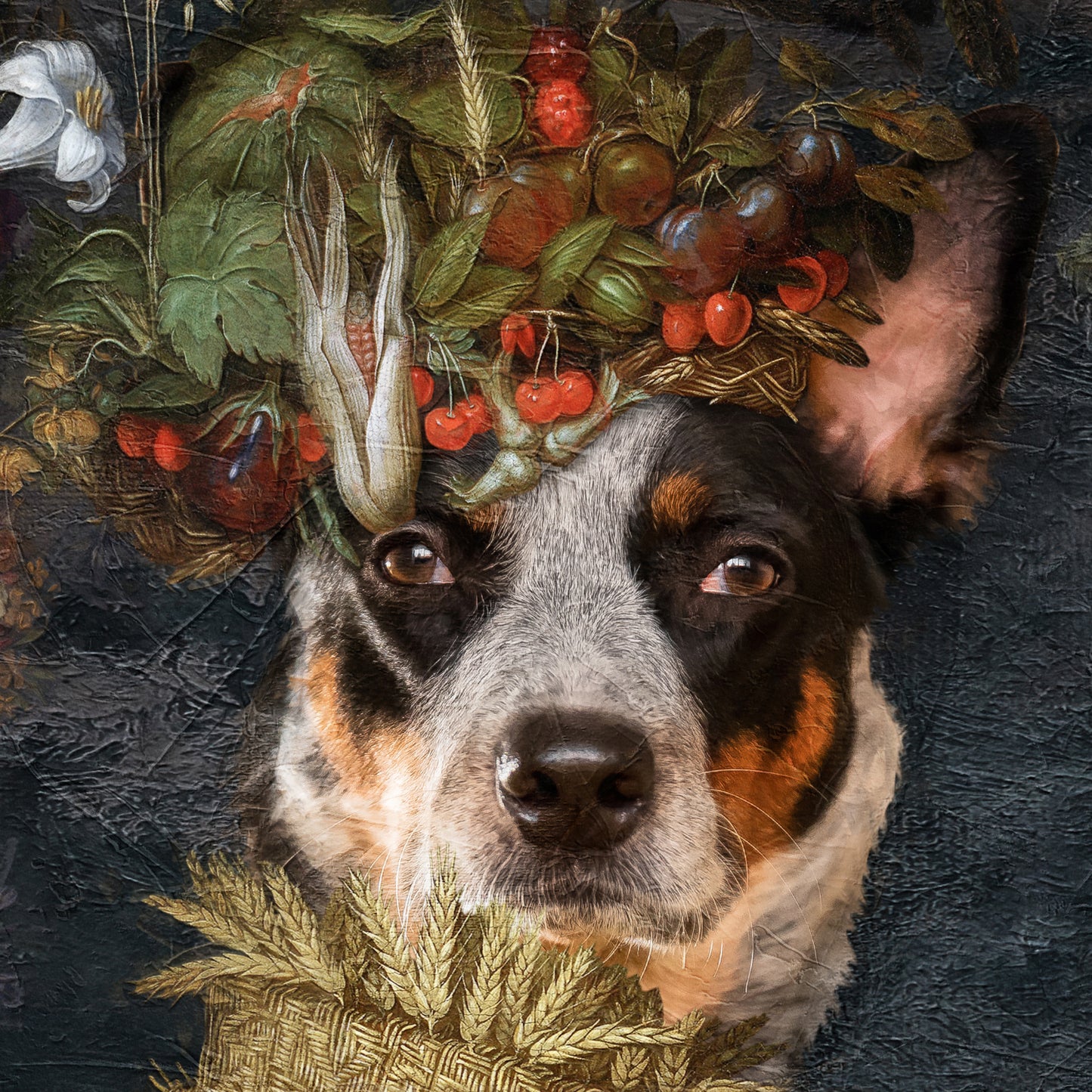 Australian Cattle Dog Four Seasons Arcimboldo Renaissance Dog Painting