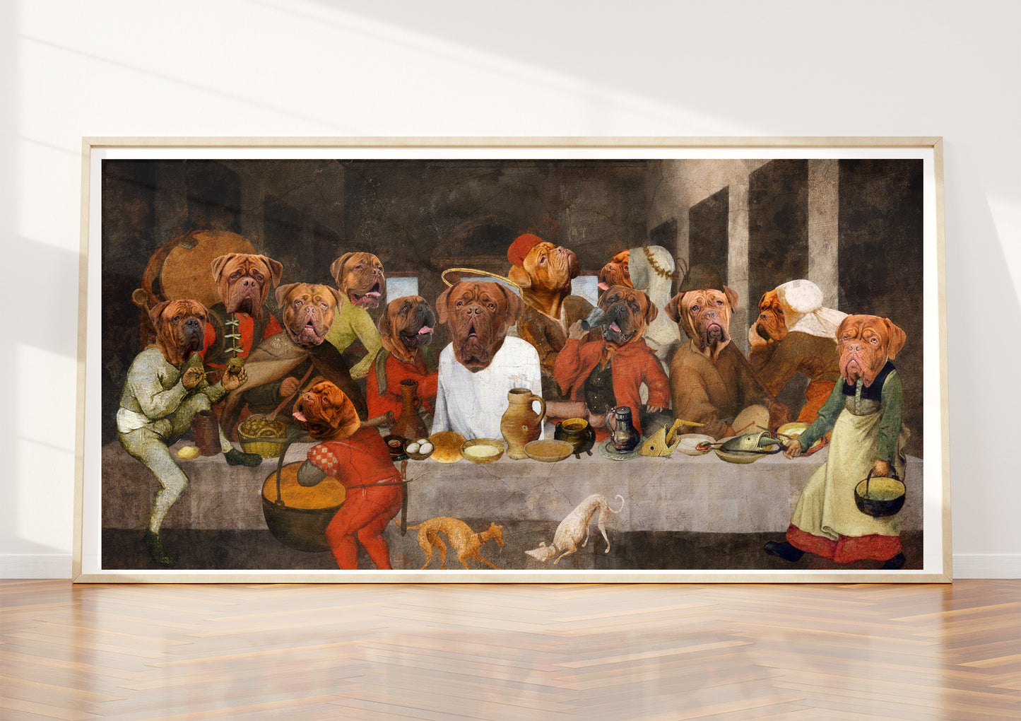 Dogue de Bordeaux Last Supper Renaissance Dog Painting