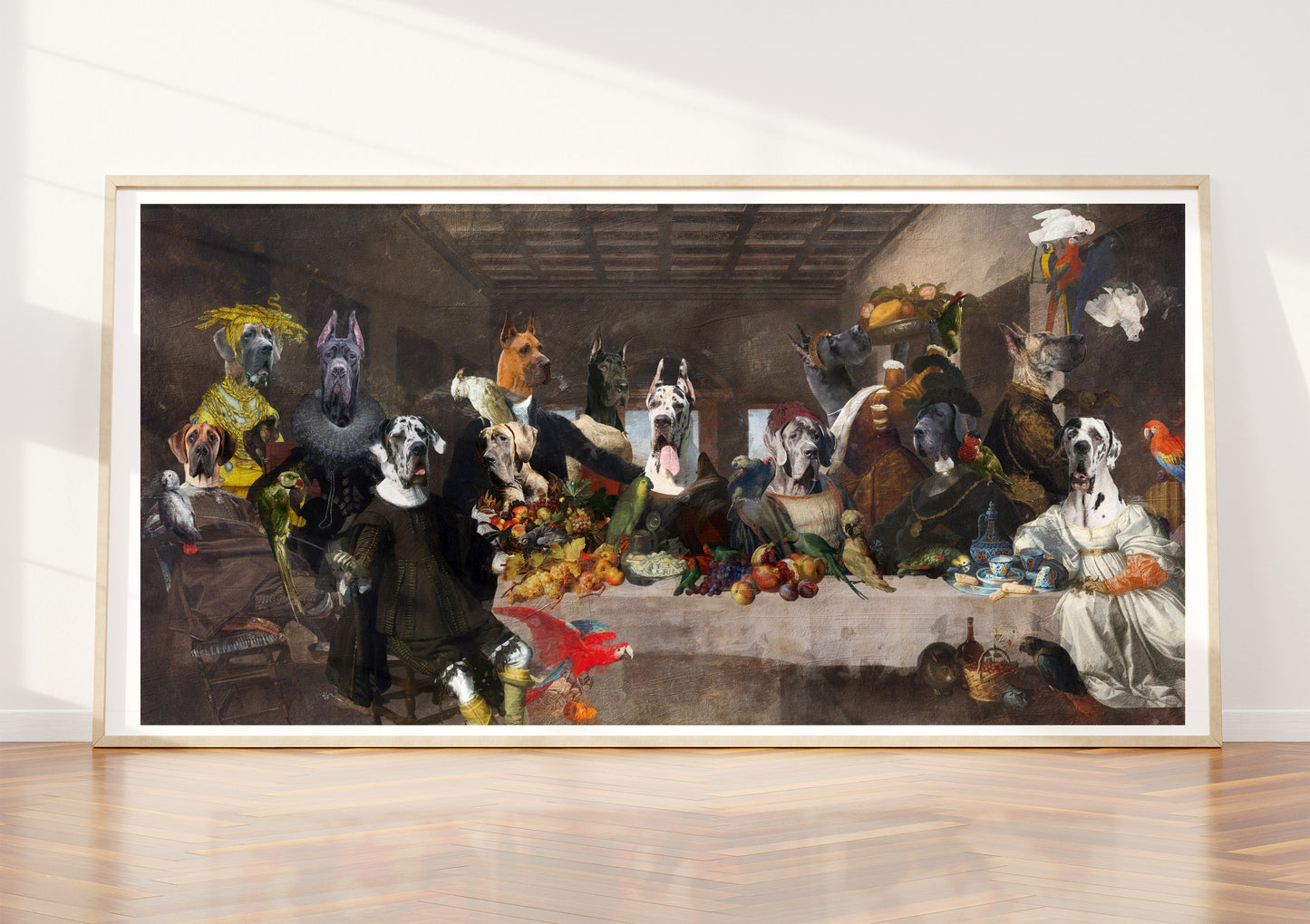 Great Dane Last Supper Renaissance Dog Painting