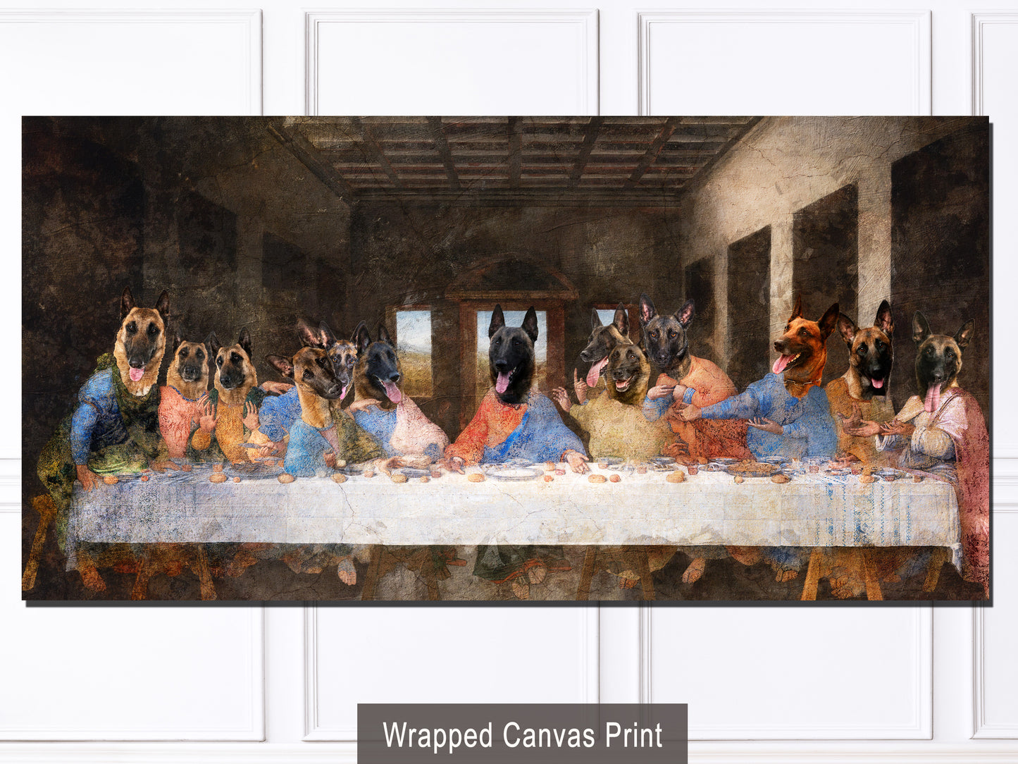 Belgian Malinois Last Supper Renaissance Masterpiece Dog