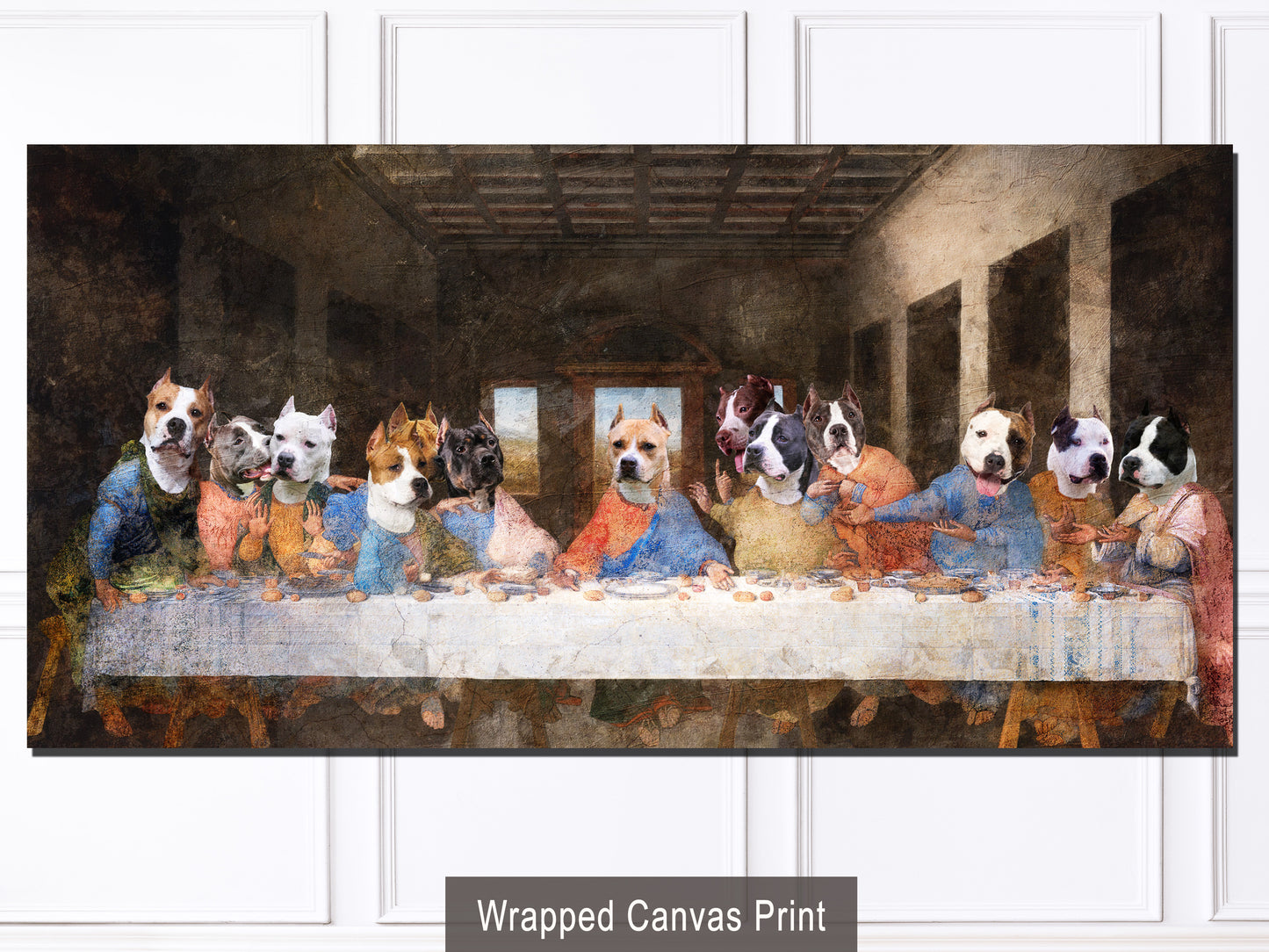 American Staffordshire Terrier Last Supper Renaissance Dog