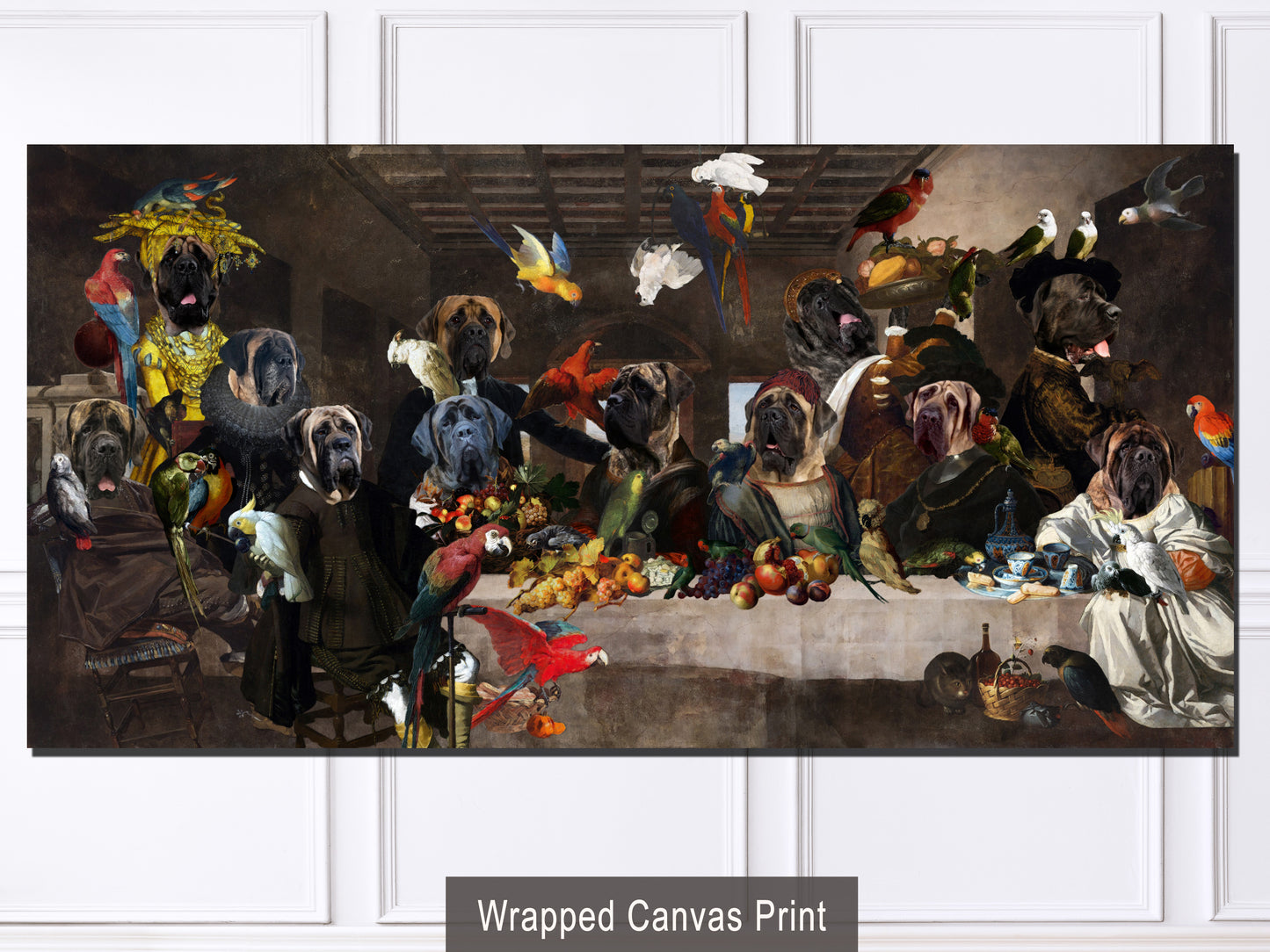 English Mastiff Last Supper Renaissance Dog Painting