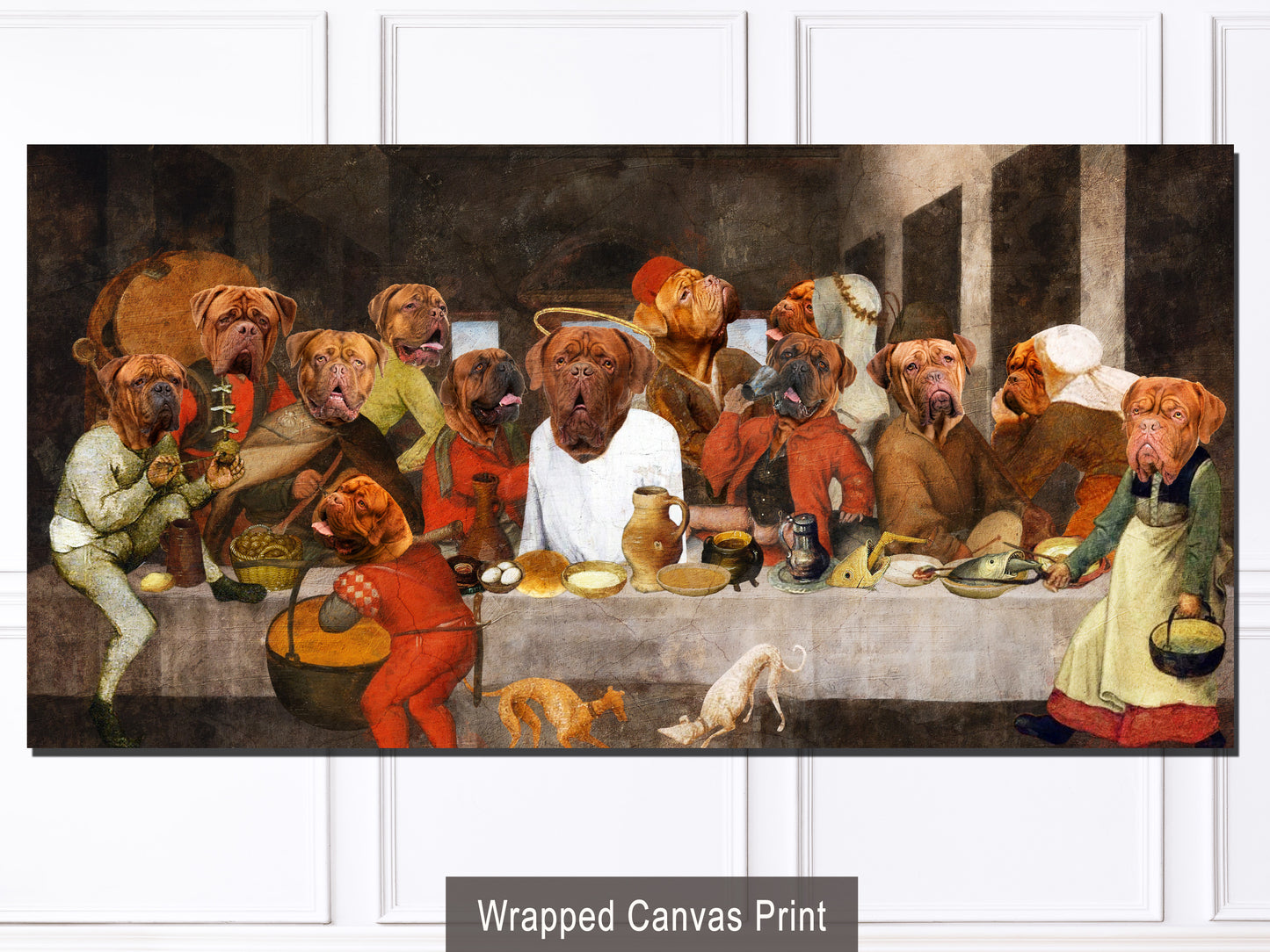 Dogue de Bordeaux Last Supper Renaissance Dog Painting
