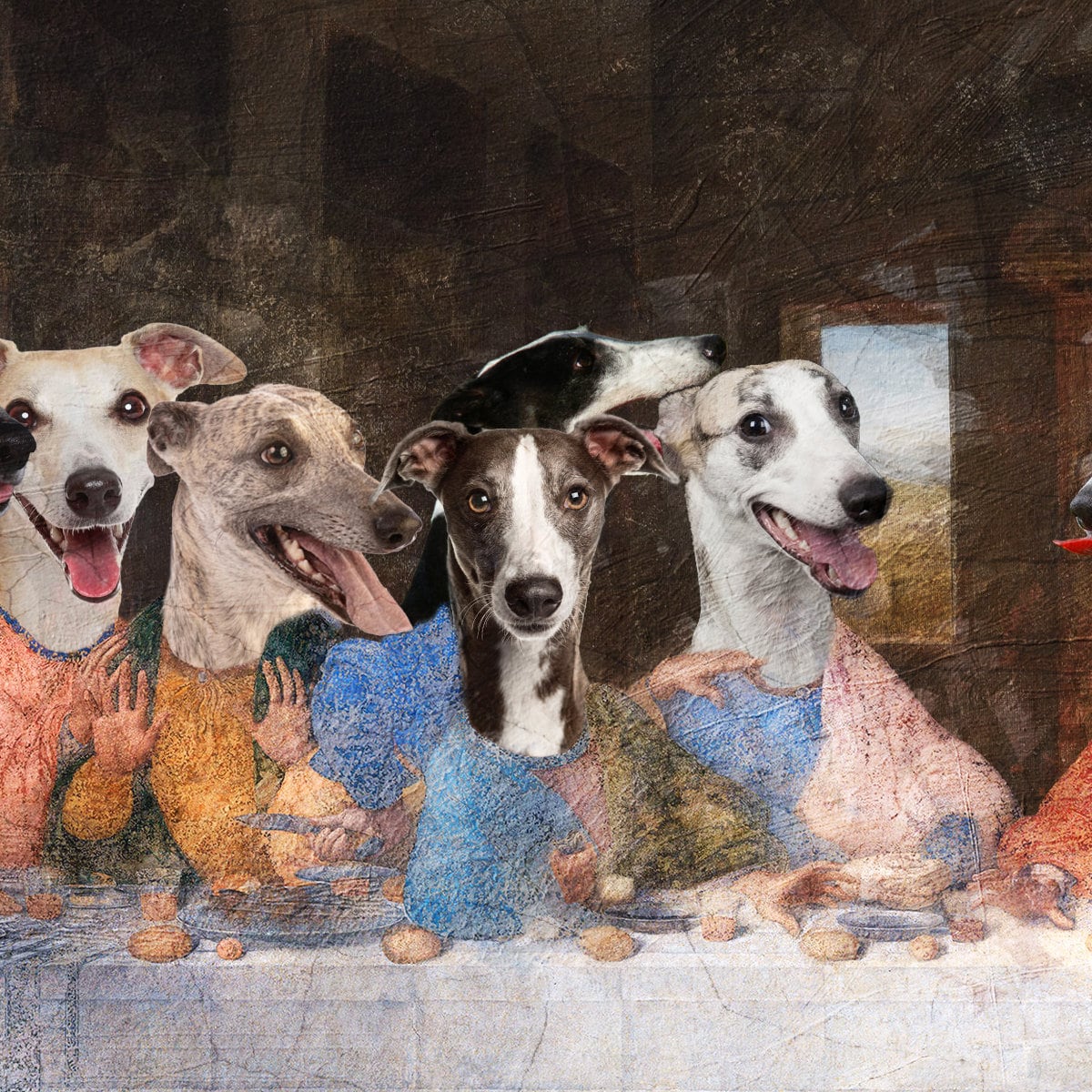 Whippets Last Supper Renaissance Masterpiece