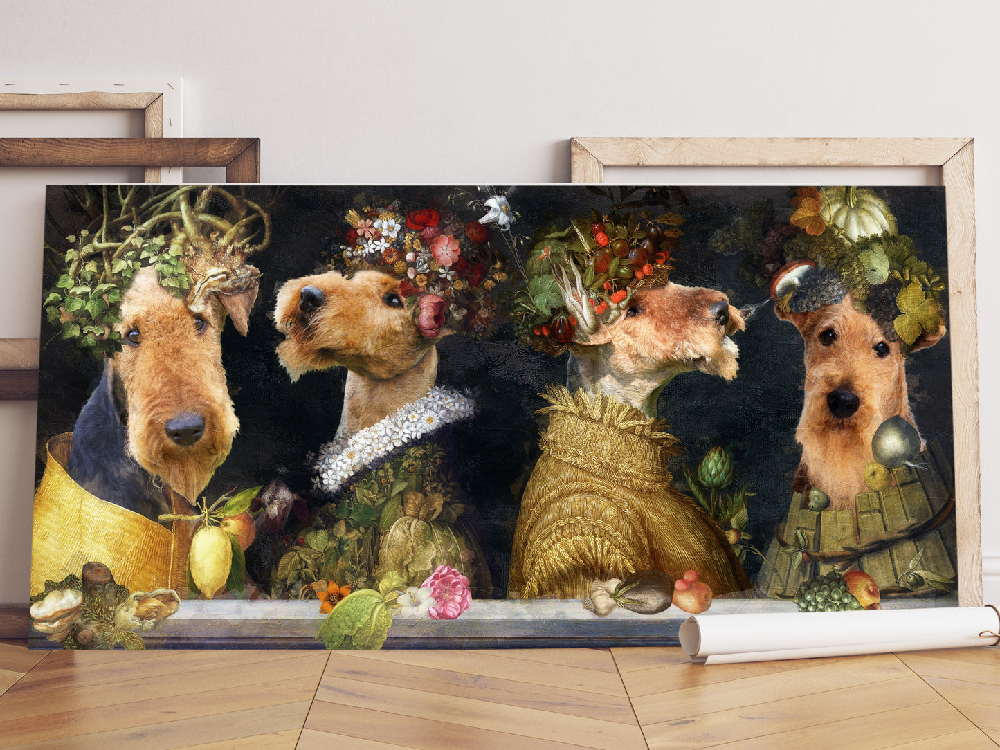 Airedale Terrier Four Seasons Arcimboldo Renaissance Dog Painting