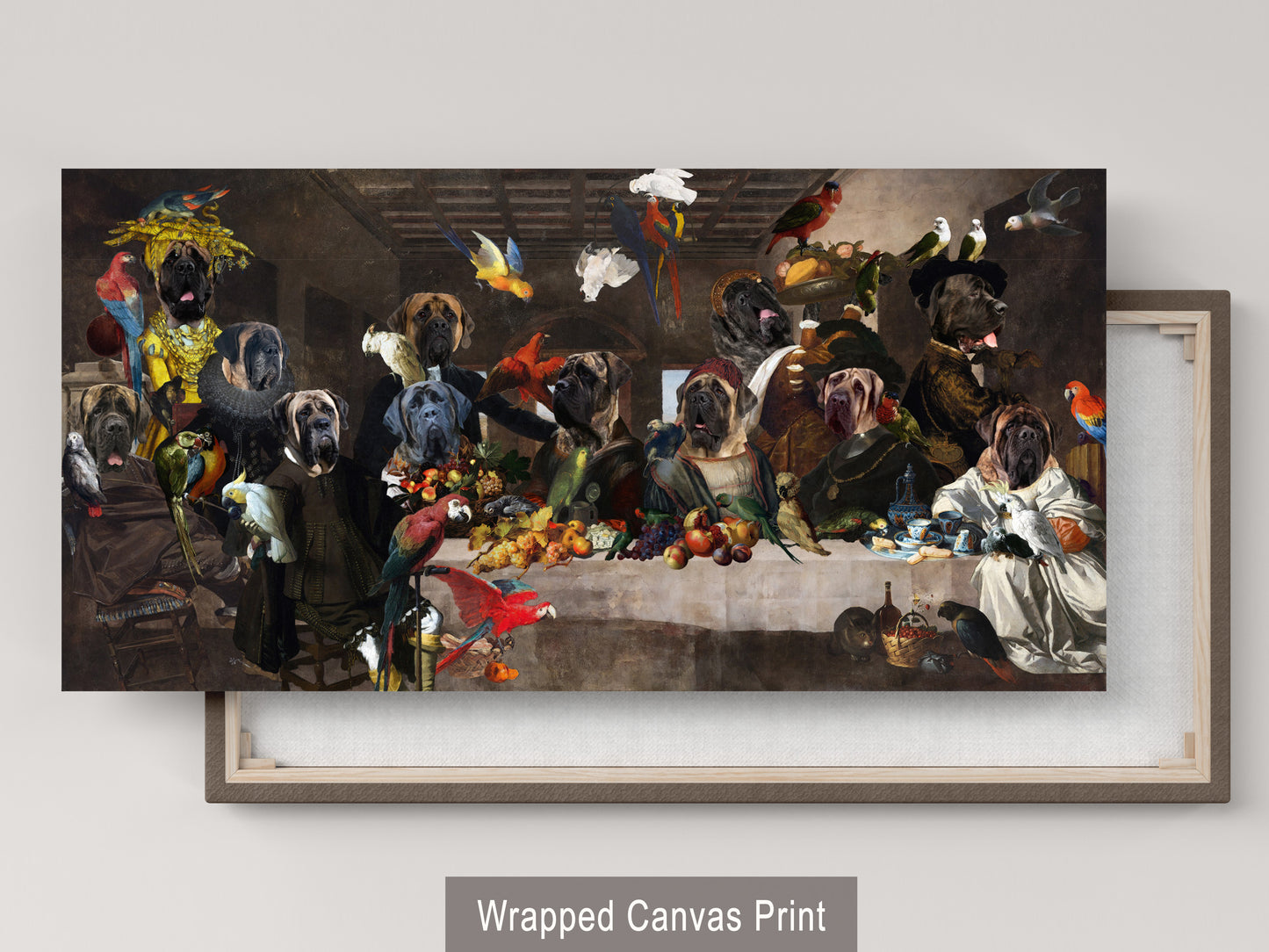 English Mastiff Last Supper Renaissance Dog Painting