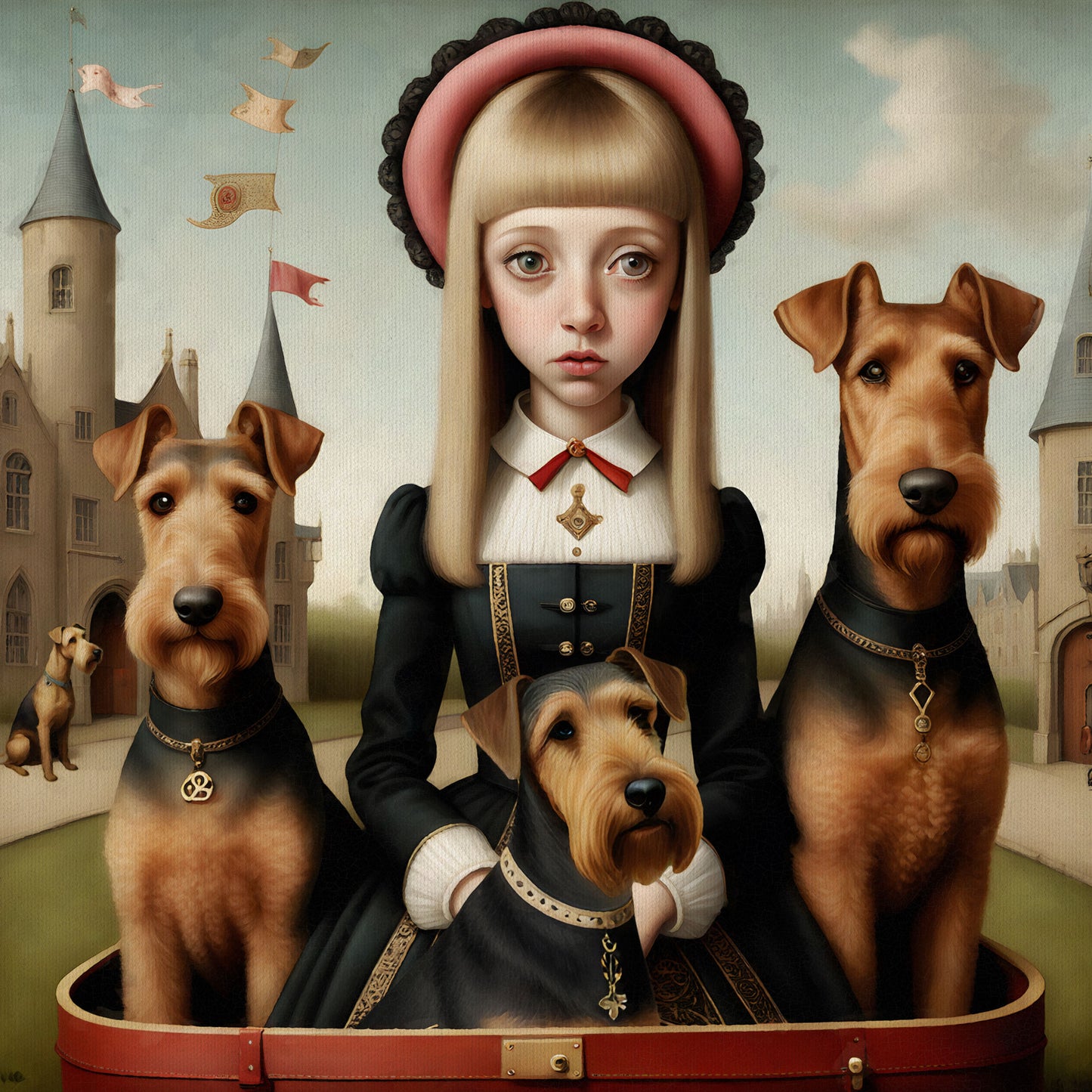 Airedale Terrier Art A girl with an obsession with Airedale Terriers Mark Ryden Art