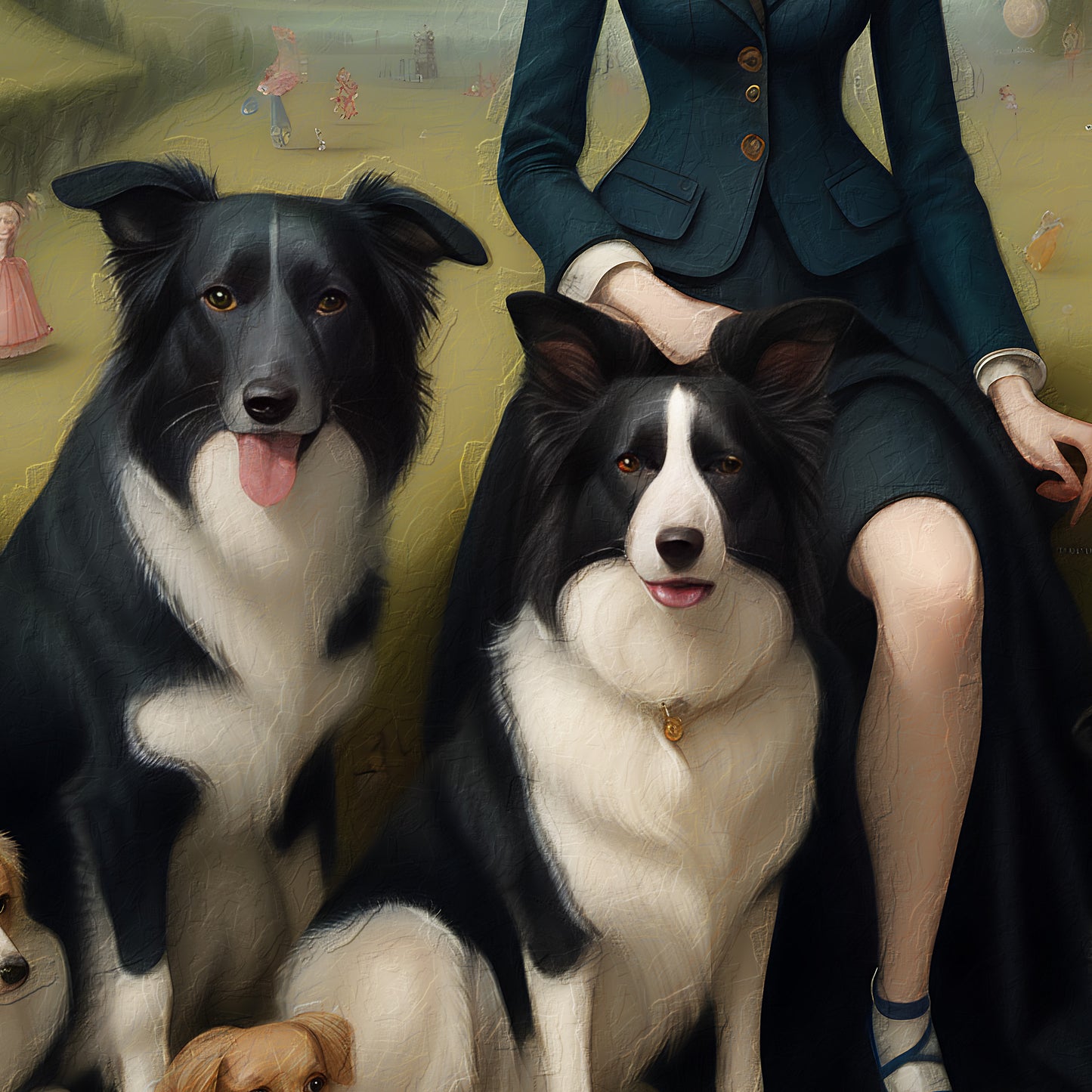 Border Collie Addicted FRAMED CANVAS Pop Surrealist Art, Lowbrow Dog, Dog mom gifts, Border Collie Print, Dog Modern Art, dog dad gifts, Mark Ryden Style Print, Ready to hang