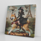 Red Shiba Inu Art, Coco Chanel's girl rides a Shiba Inu, Mark Ryden Style Print, Pop Surrealist Art, Lowbrow Dog Mom & Dad gifts