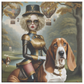 Louis Vuitton's Basset Hound Rider Print Basset Dog Art Mark Ryden Style