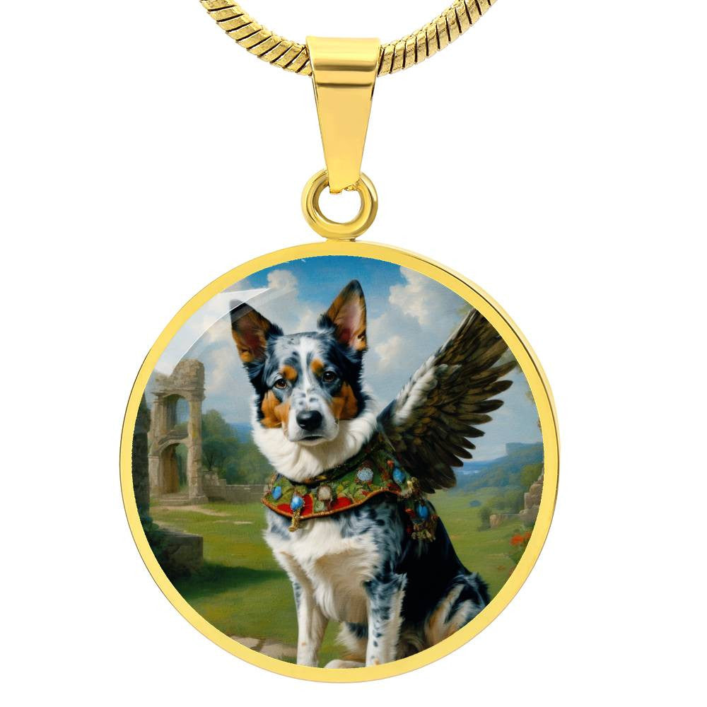 Australian Cattle Dog Angel Necklace, Blue Heeler, Engrave Option, Christmas Dog Gifts, Dog Pendant, Dog Memorial Jewelry