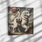 Coco Chanel's girl rides a Great Pyrenees, Great Pyrenees Art, Mark Ryden Style Print, Pop Surrealist Art, Lowbrow Dog Mom & Dad gifts