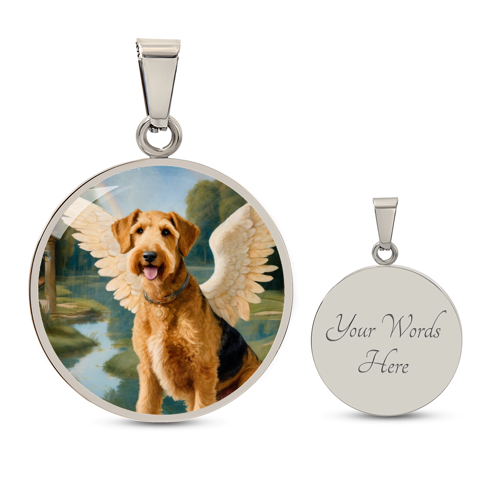 Airedale Terrier Angel Pendant