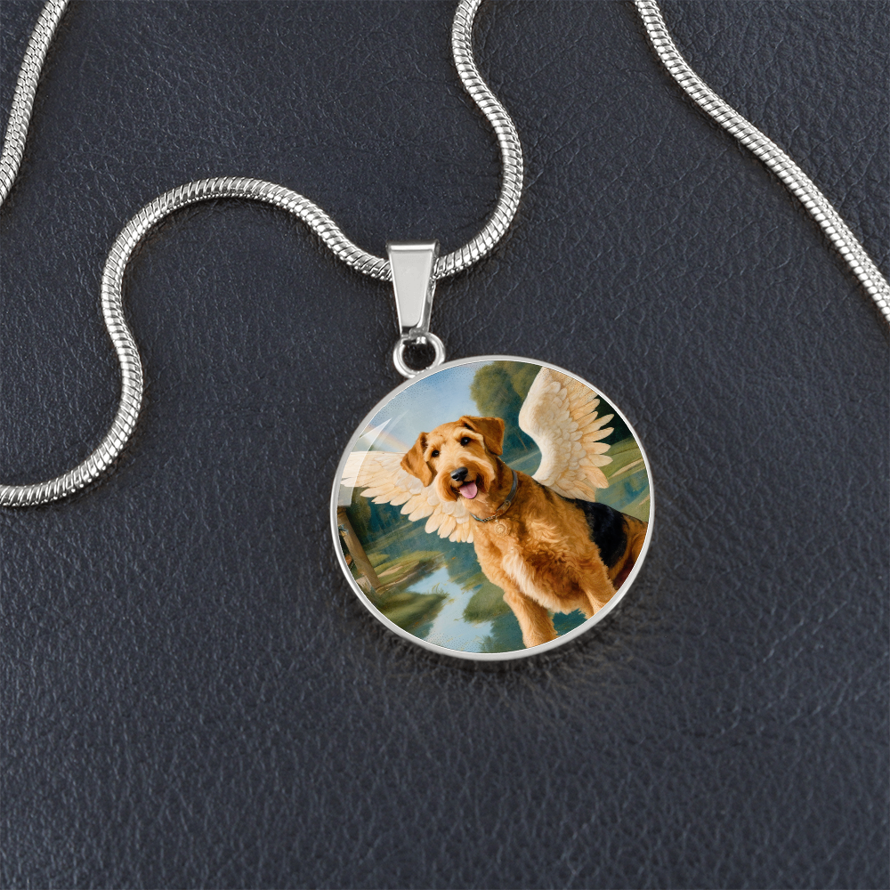 Airedale Terrier Angel Pendant