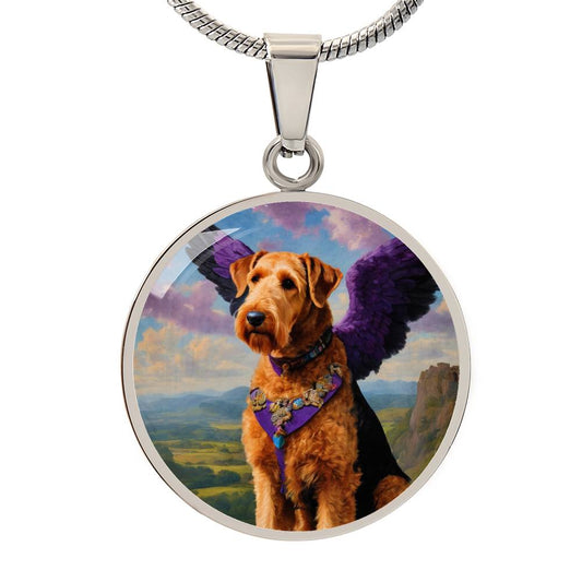 Airedale Terrier Angel Purple