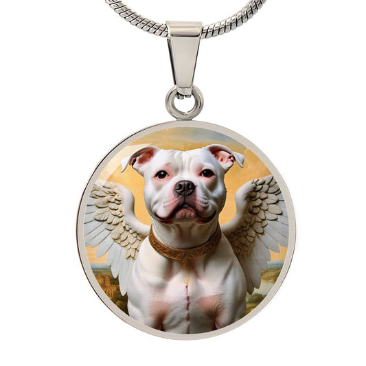 Staffordshire Bull Terrier Angel White