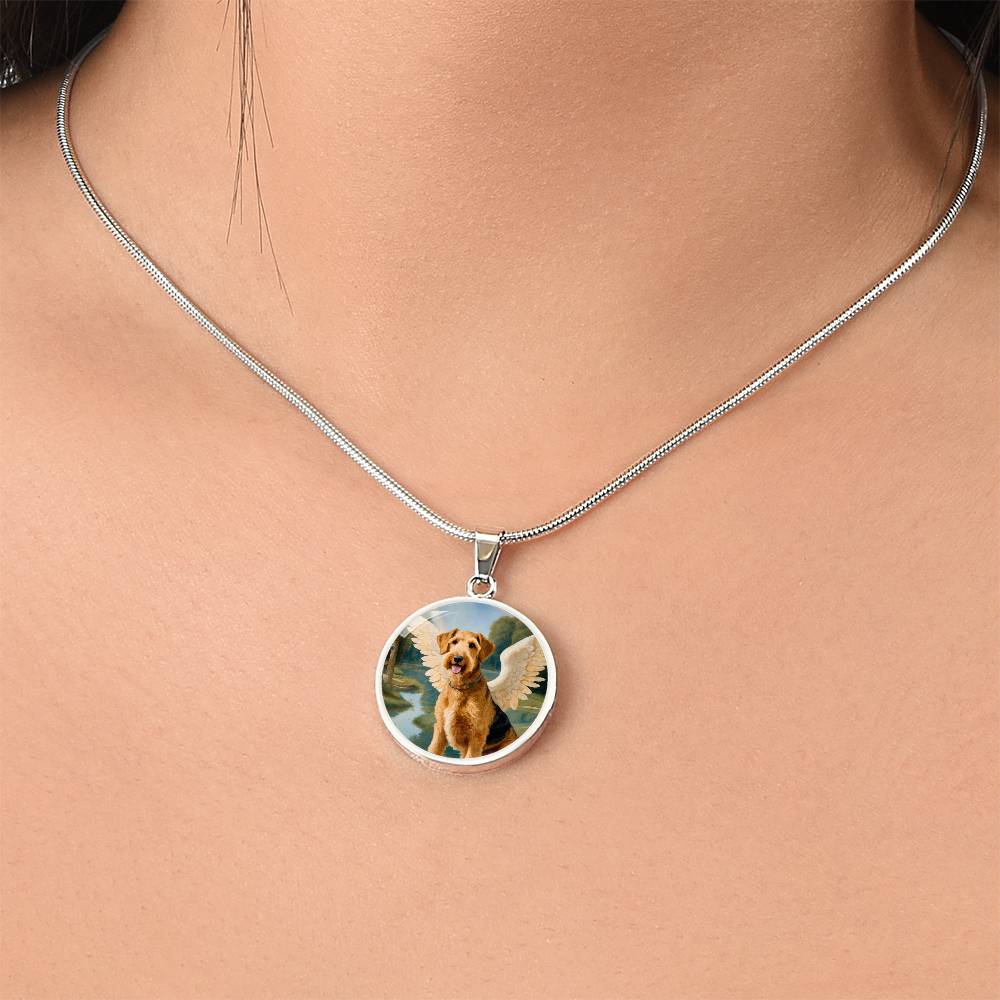 Airedale Terrier Angel Pendant